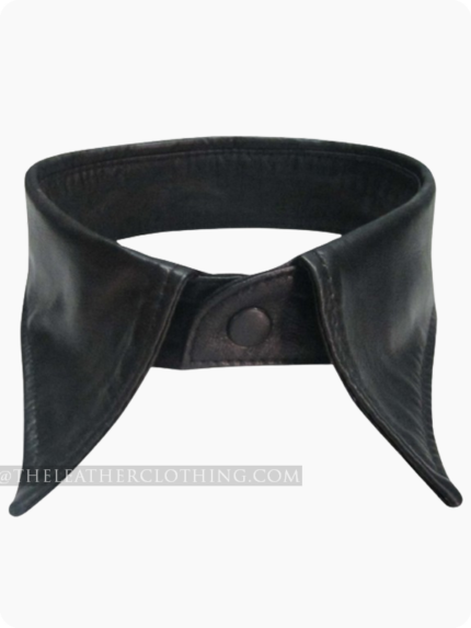 Custom Made Black Leather Collar For Men