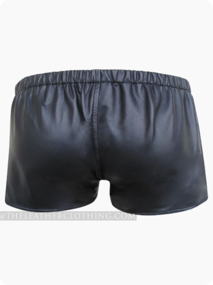 Custom Made Black Leather Lace UP Style Shorts