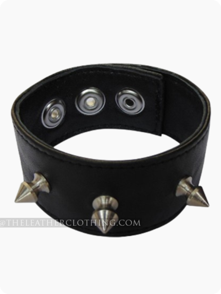 Custom Made Leather Cock Ring With Metal Stud