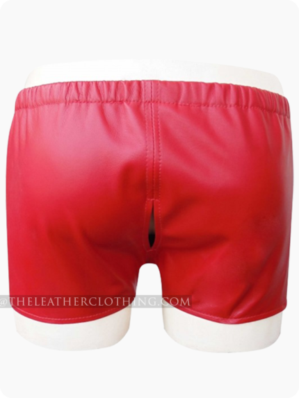 Custom Made Leather Hot Shorts With Beautiful-cut-ON Back