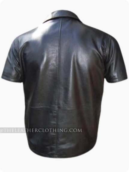 Custom Made Leather Polo T Shirt Without Flap Pocket