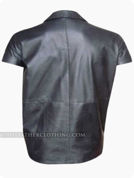 Custom Made Leather Shirt With Lace Up Style