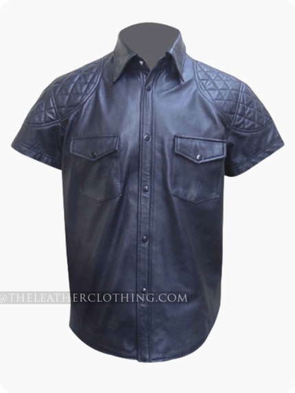 Custom Made Leather Shirt With Quilting Design