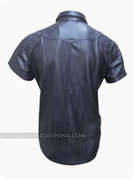 Custom Made Leather Shirt With Quilting Design