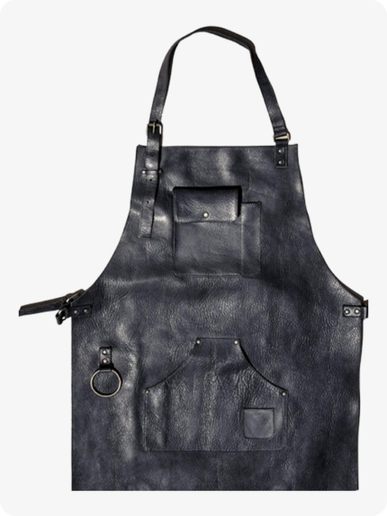 Hand Made Black Cooking Leather Apron