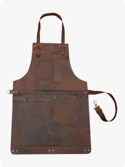 Hand Made Dark Brown Barber Leather Apron